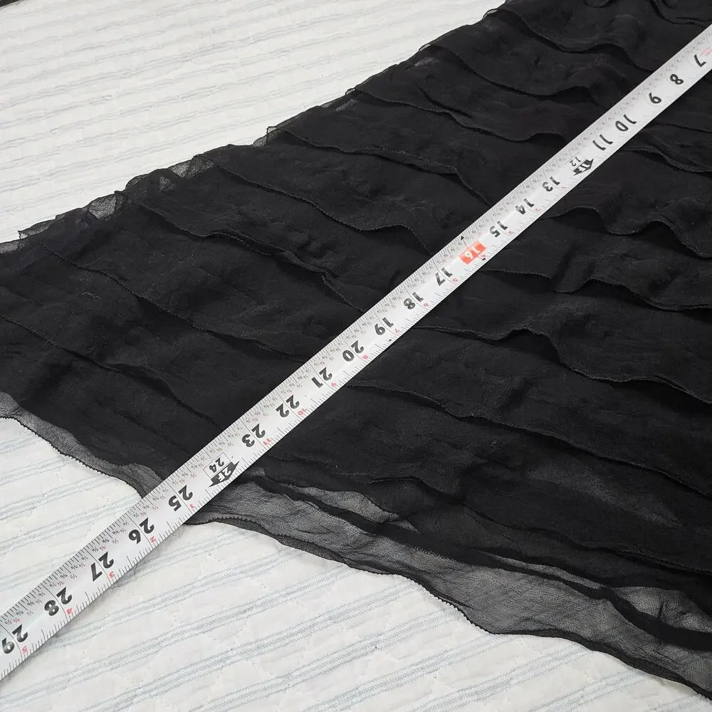 Ralph Lauren Black Label Silk Skirt Asymmetrical Hem Elevated Basic - Size 8